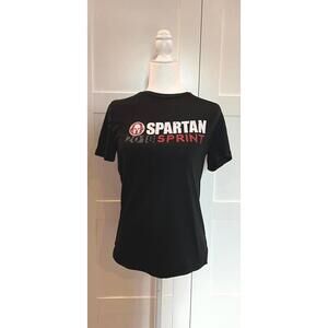 New Women's Black Moisture Wicking Official Spartan Sprint Finisher T-Shirt Med